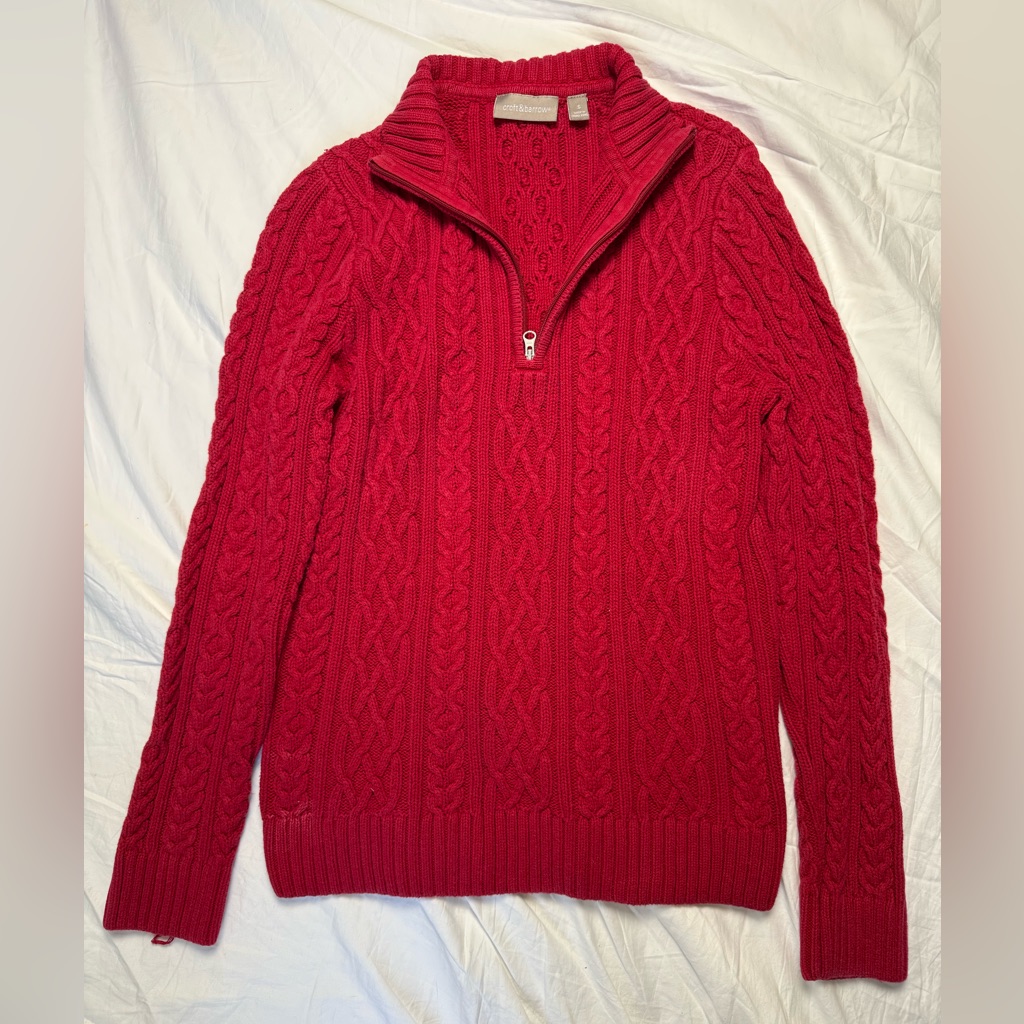 Small Croft & Barrow Women's Red Cable Knit Sweater